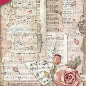 Papier de riz emballé passions roses et musiques