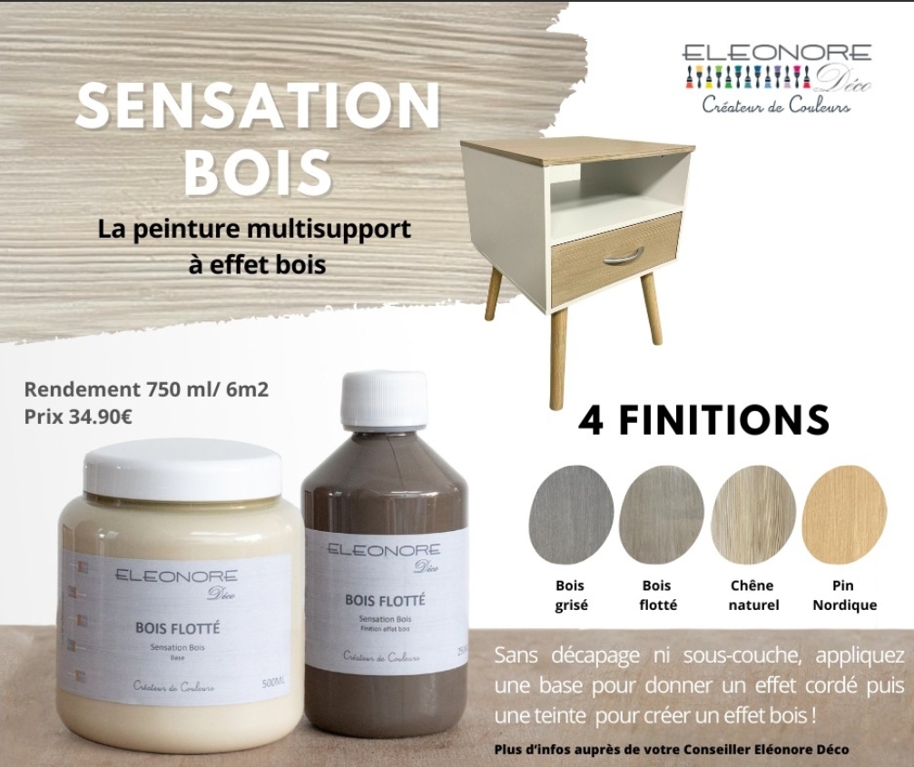 Peinture multisupport effet bois Eléonore Déco