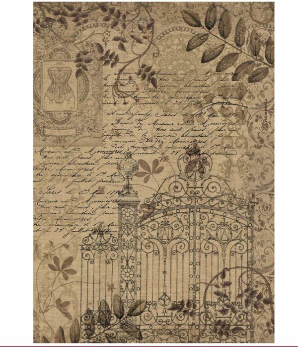 Papier de riz emballé A4 - Old Lace portail